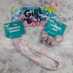 Tie dye pencil case & Tie Dye Scrunchie & tie dye headband